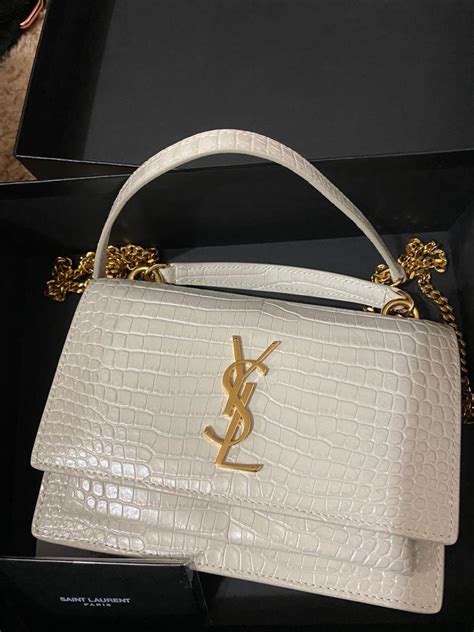 ysl sunset white croc|st laurent sunset crossbody bag.